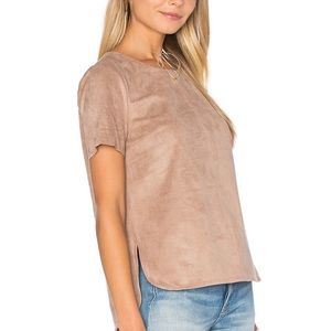 1. STATE Faux Suede Top in Light Truffle. Size small.